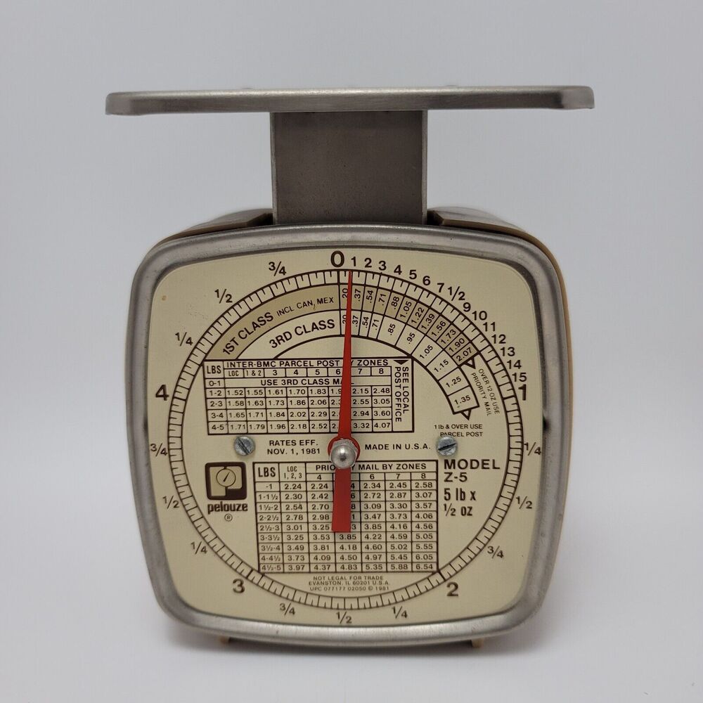 Vintage Pelouze Model Z-5 Postal Scale 1981 5lb x 1/2 Oz